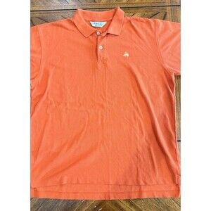 BROOKS BROTHERS Golden Fleece Mens Polo Shirt Orange Sz L Good Used Condition